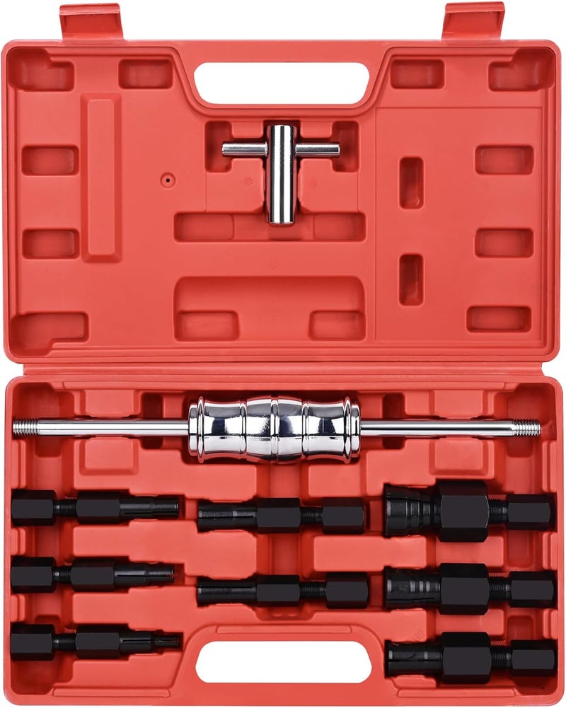ACIMOD Motorcycle Blind Inner Bearing Puller Tool Kit, 8-32mm Collets Internal Bearing Removal Tool with Slide Hammer, 9 pcs Inner Bearing Extractor Kit - Image 1